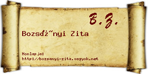 Bozsányi Zita névjegykártya