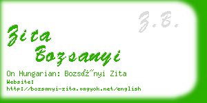 zita bozsanyi business card